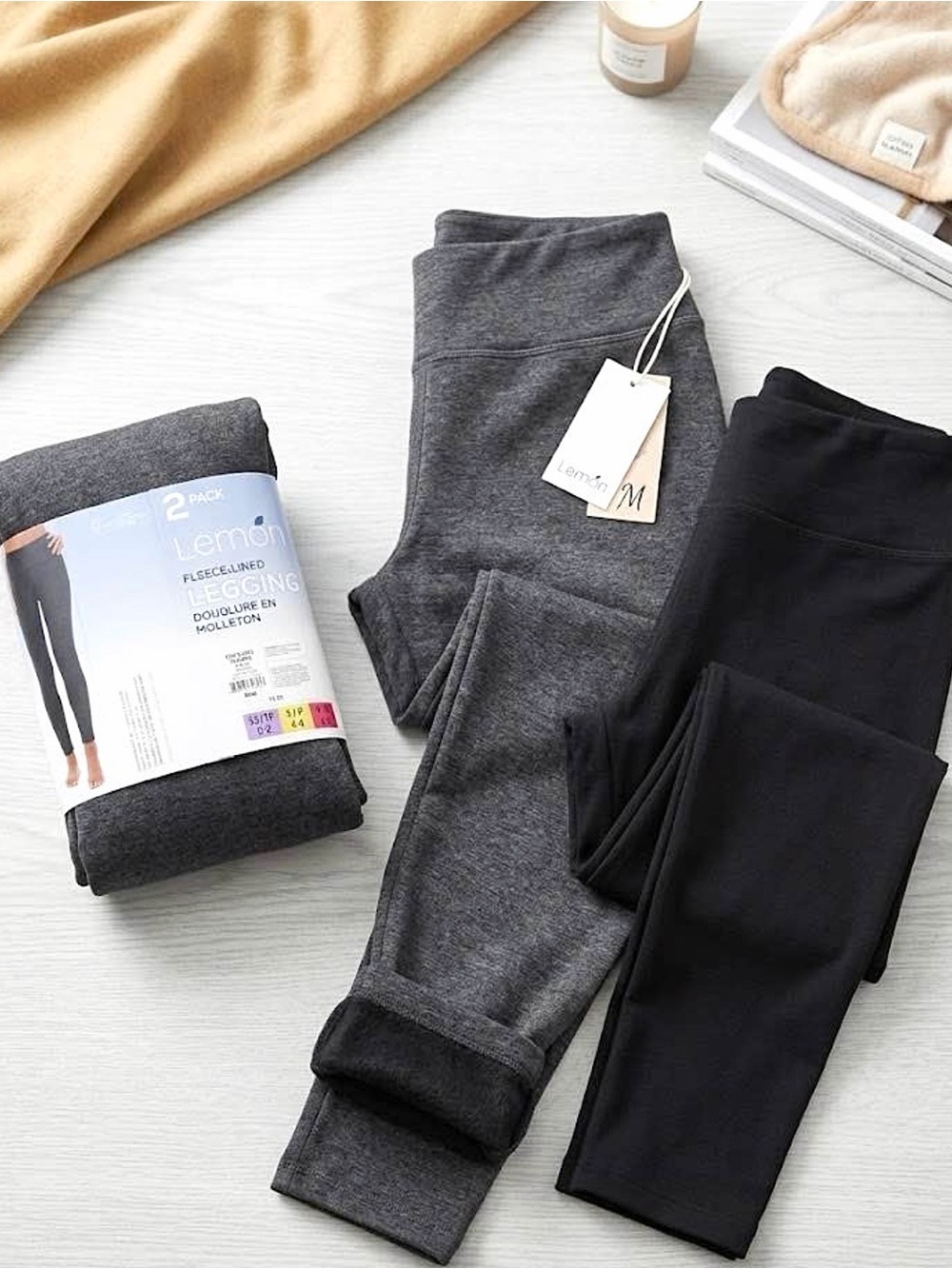 New Lemón 2-Pack Fleece-Lined Leggings